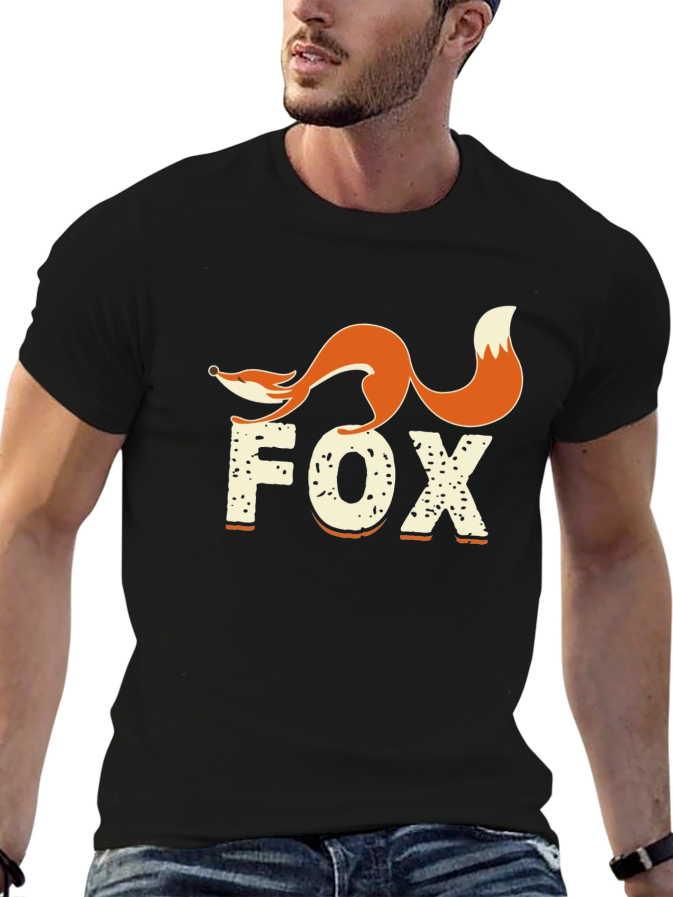 Fox Graphic Print Crew Neck T-Shirt