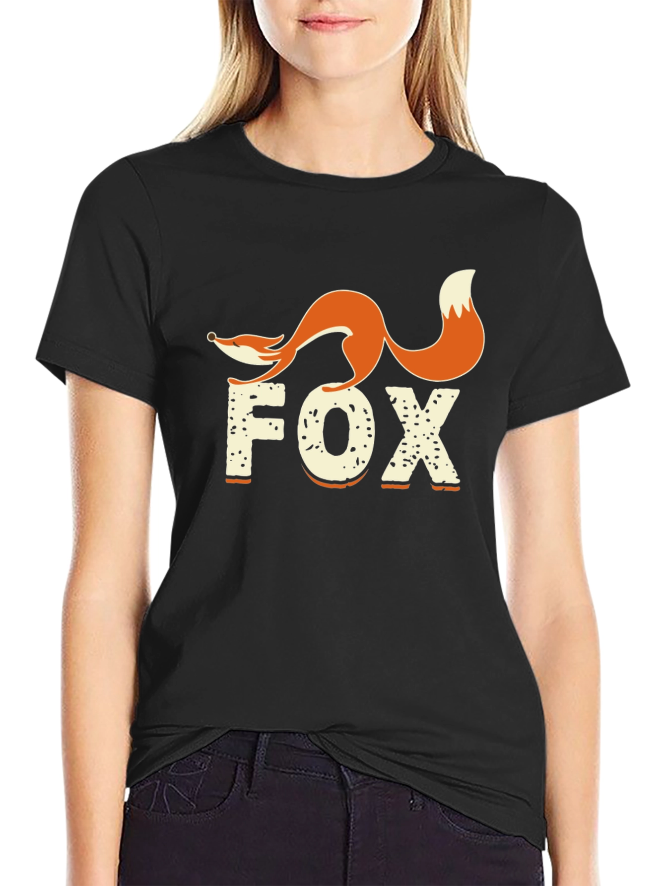 Fox Graphic Print Crew Neck T-Shirt