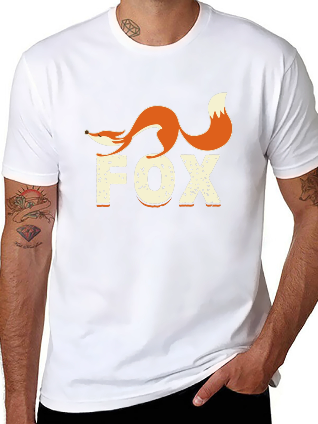 Fox Graphic Print Crew Neck T-Shirt