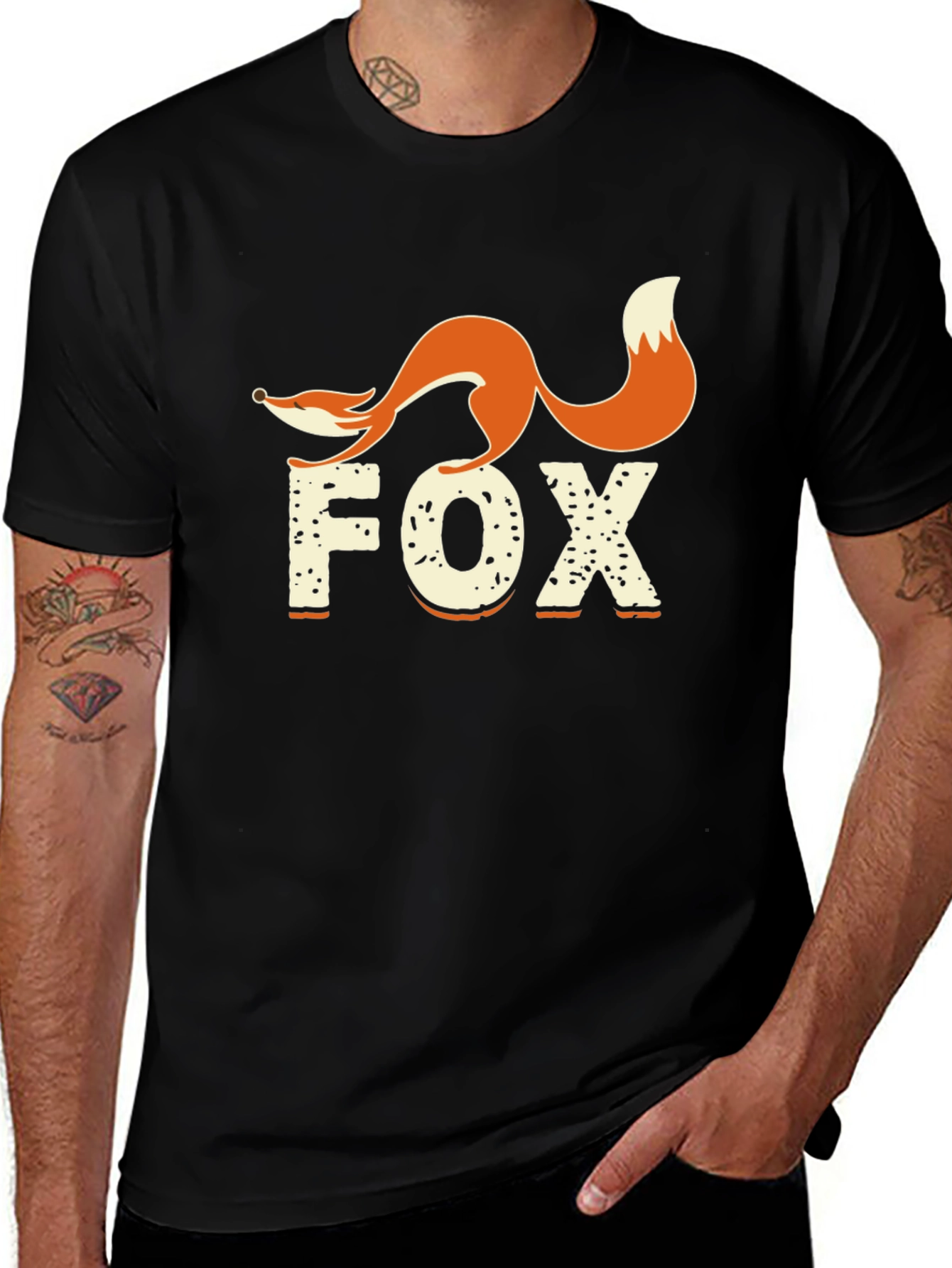 Fox Graphic Print Crew Neck T-Shirt