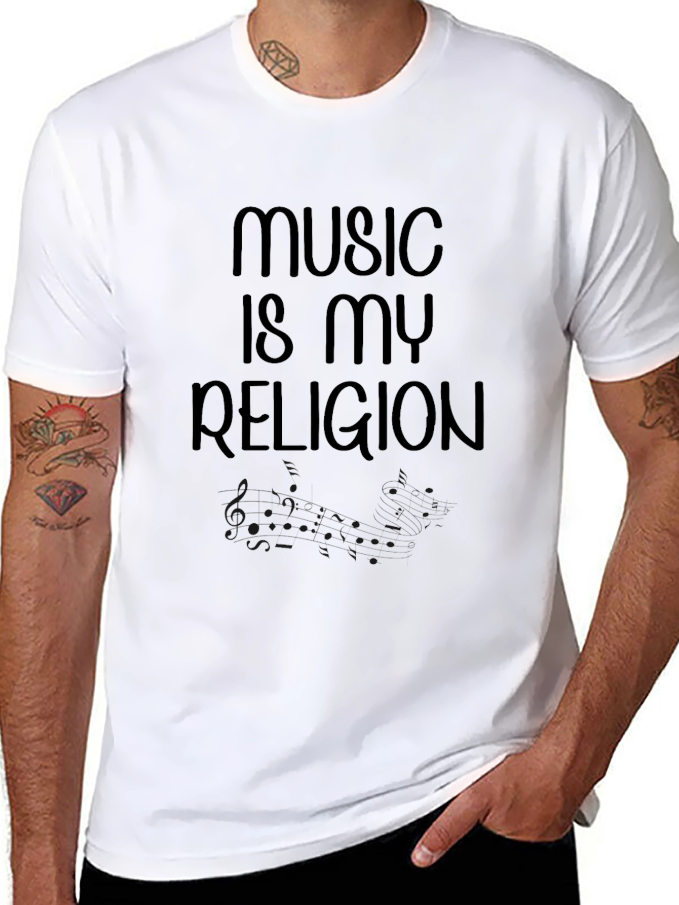 Music is My Religion Black T-Shirt