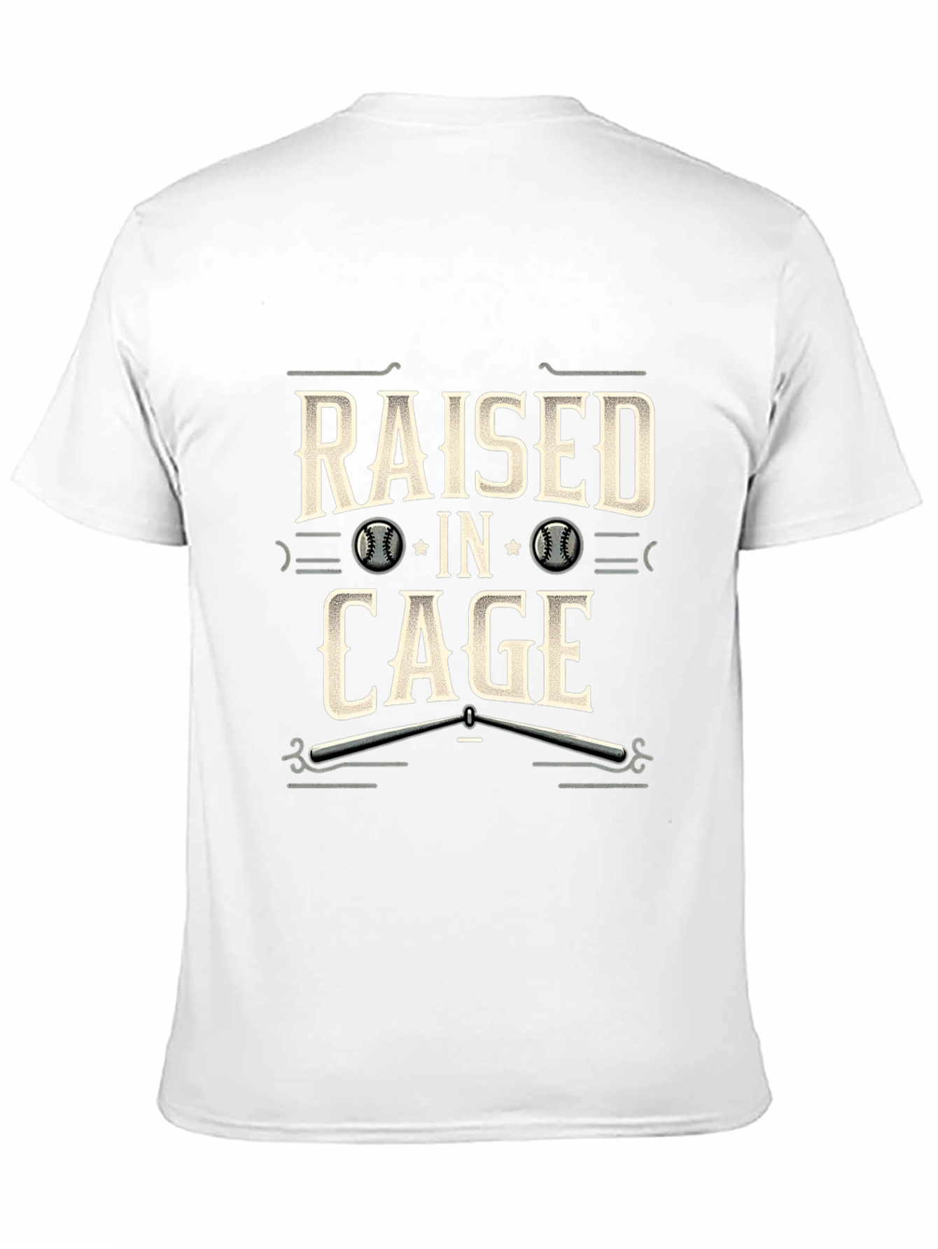 Raised in Cage Baseball T-Shirt