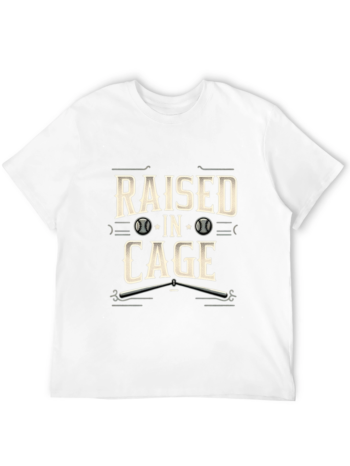 Raised in Cage Baseball T-Shirt