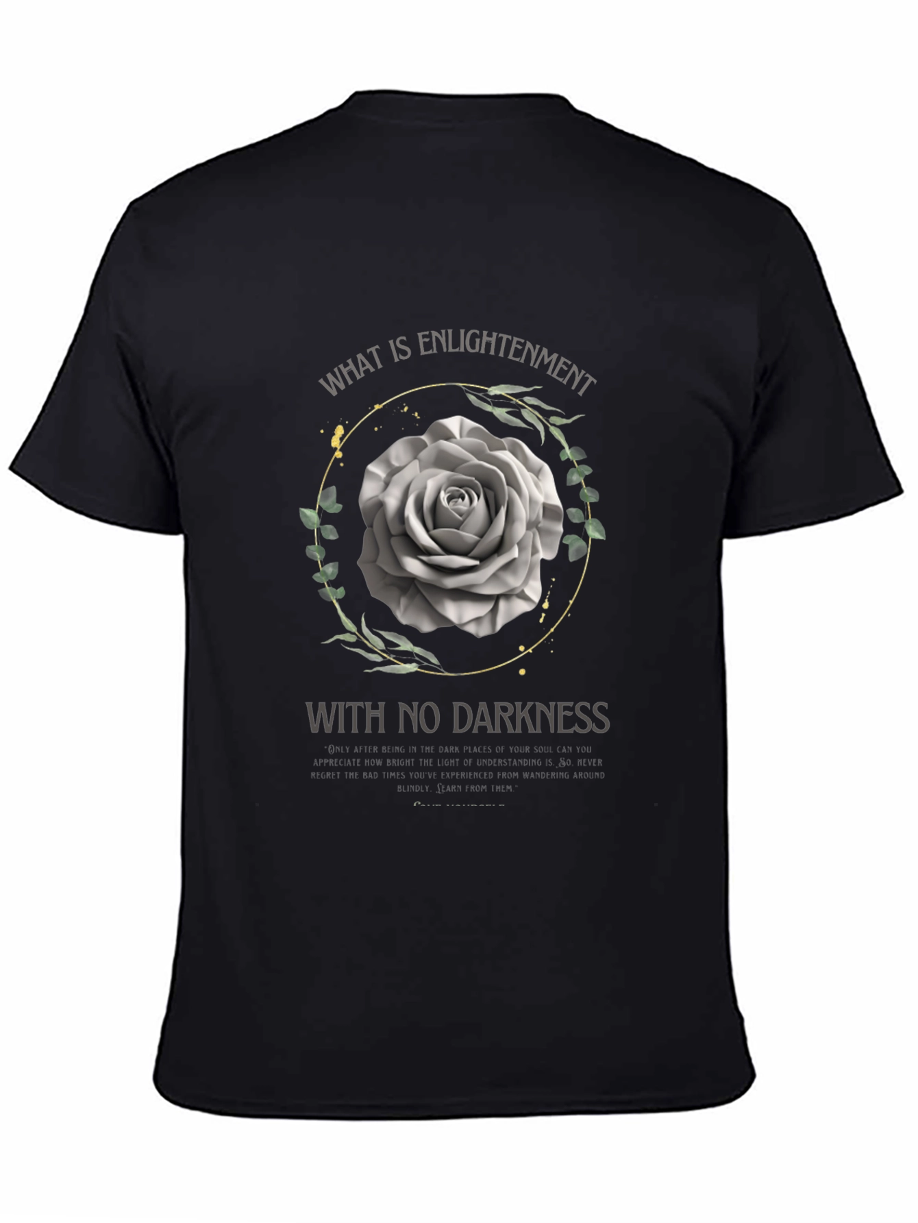 Enlightenment Rose Graphic Tee - Soft Black T-Shirt