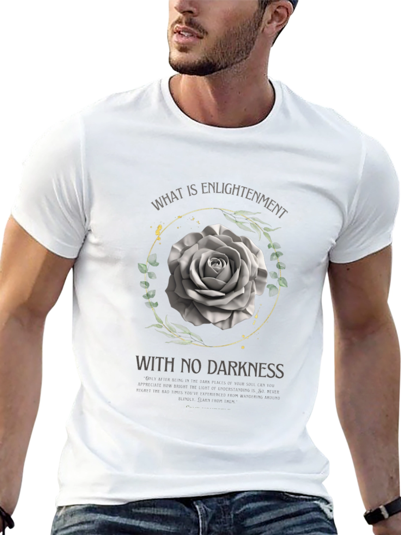 Enlightenment Rose Graphic Tee - Soft Black T-Shirt