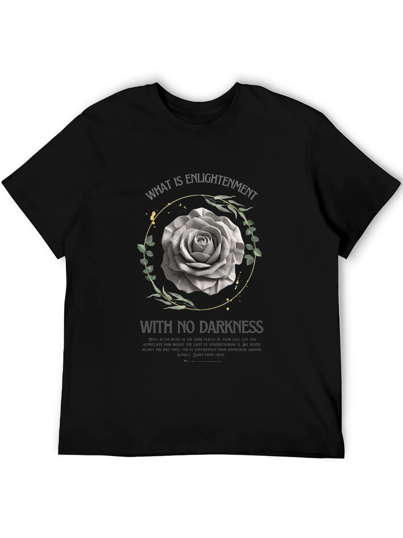Enlightenment Rose Graphic Tee - Soft Black T-Shirt