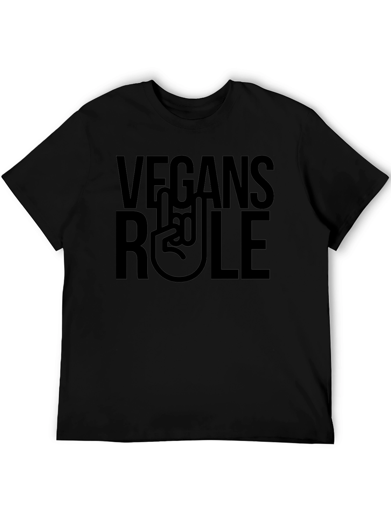 Vegans Rule T-Shirt - Black Vegan Graphic Tee