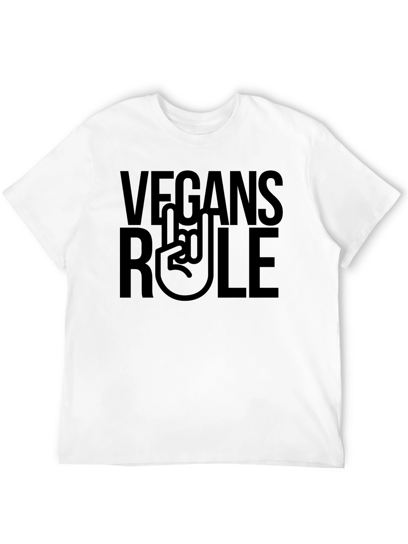 Vegans Rule T-Shirt - Black Vegan Graphic Tee