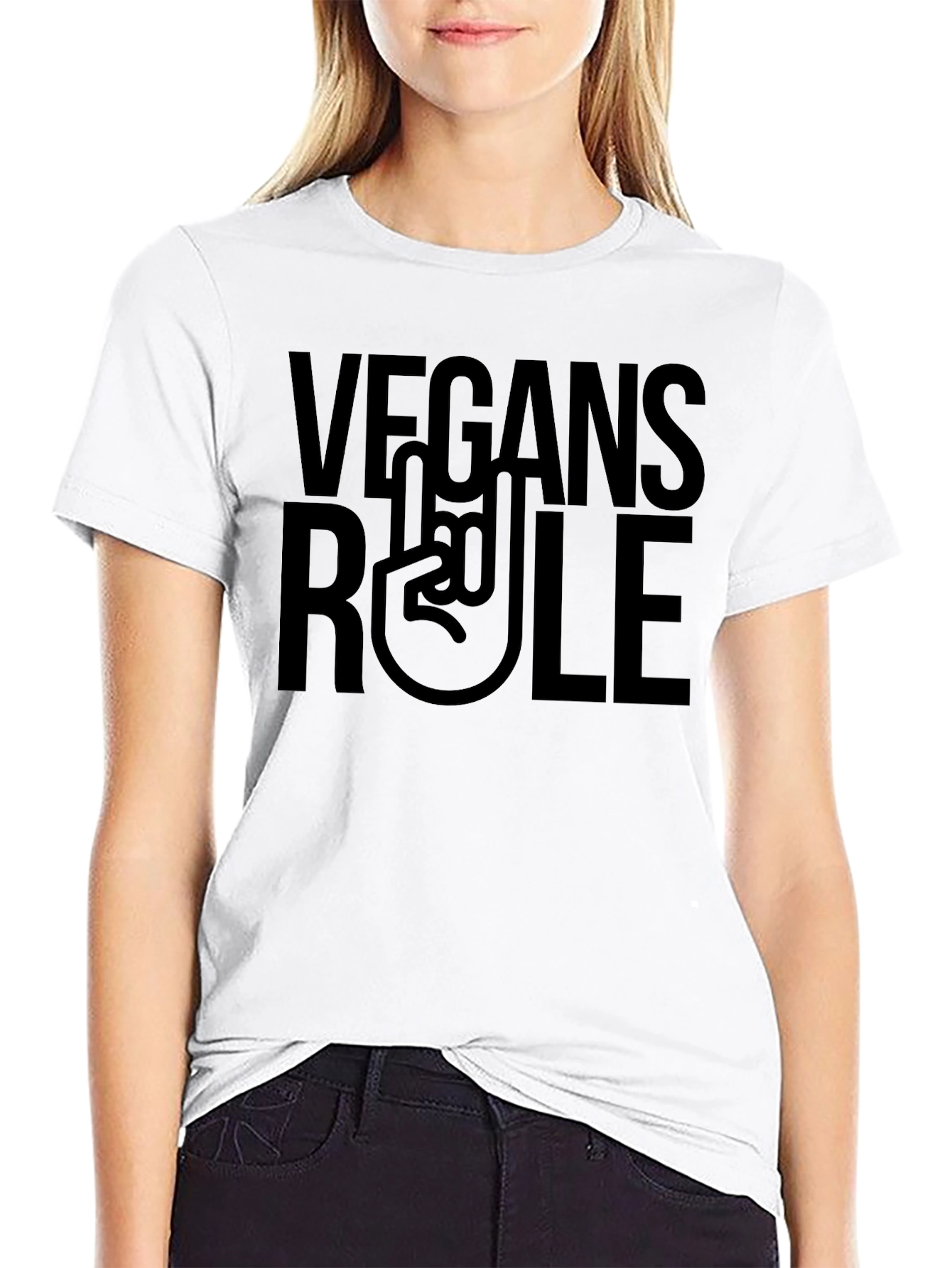 Vegans Rule T-Shirt - Black Vegan Graphic Tee