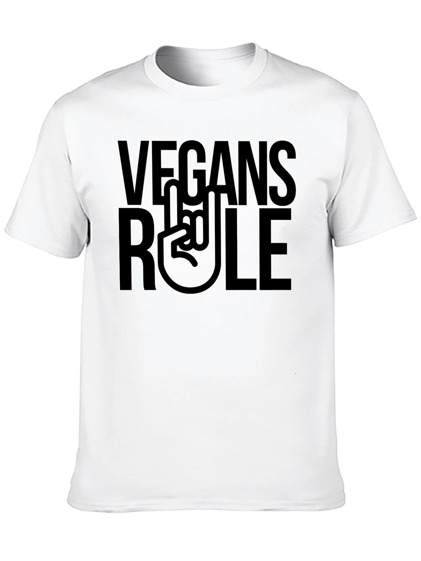 Vegans Rule T-Shirt - Black Vegan Graphic Tee