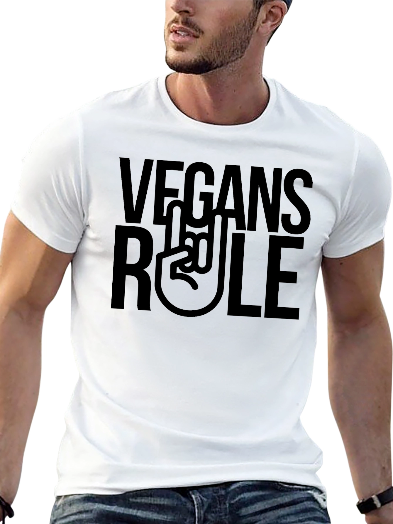 Vegans Rule T-Shirt - Black Vegan Graphic Tee