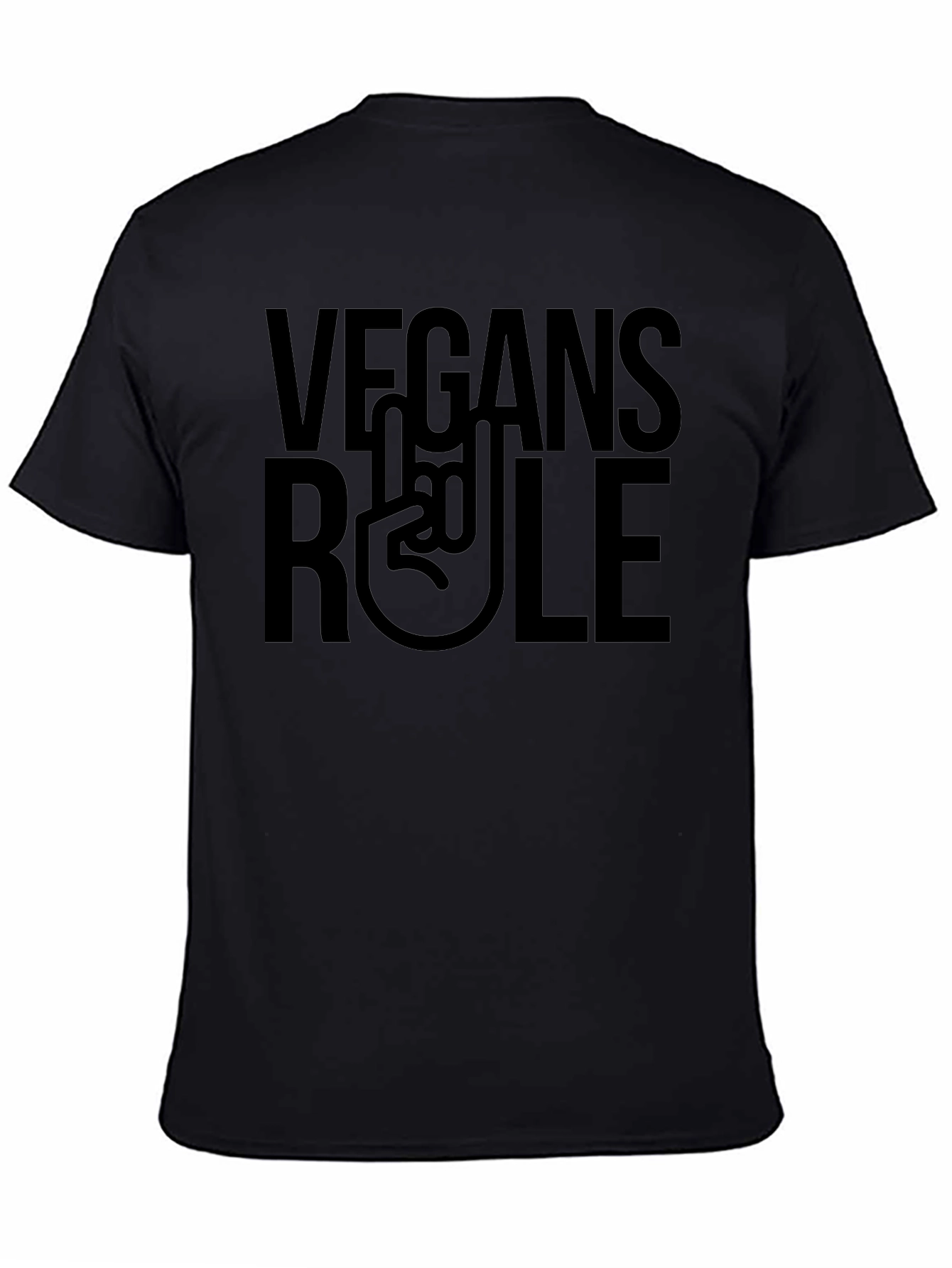 Vegans Rule T-Shirt - Black Vegan Graphic Tee