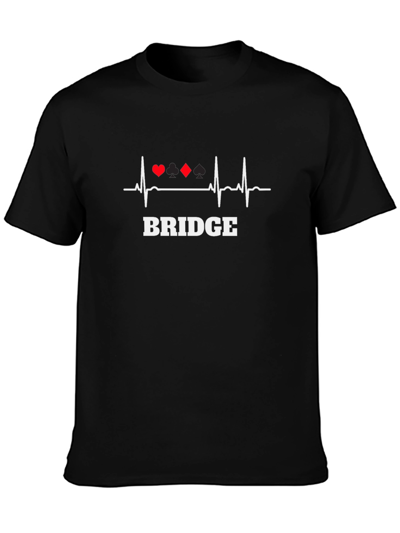 Bridge Heartbeat T-Shirt - Card Game Life Line