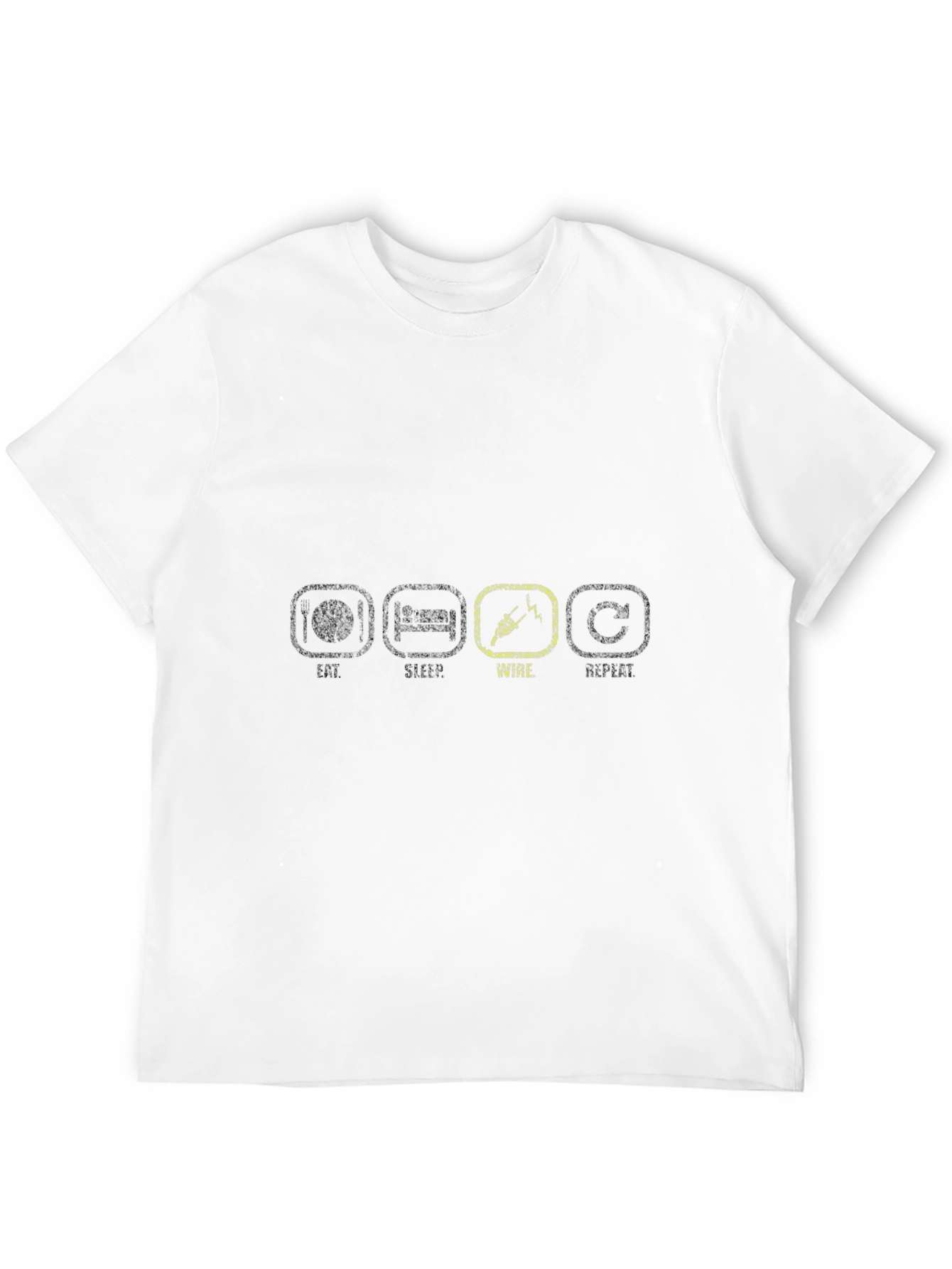 Eat Sleep Wire Repeat Black T-Shirt