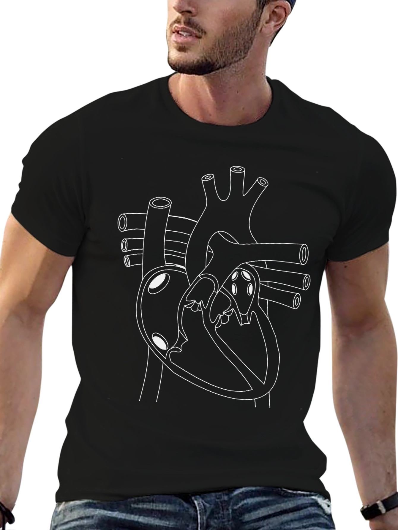 Anatomical Heart Graphic Tee - Black