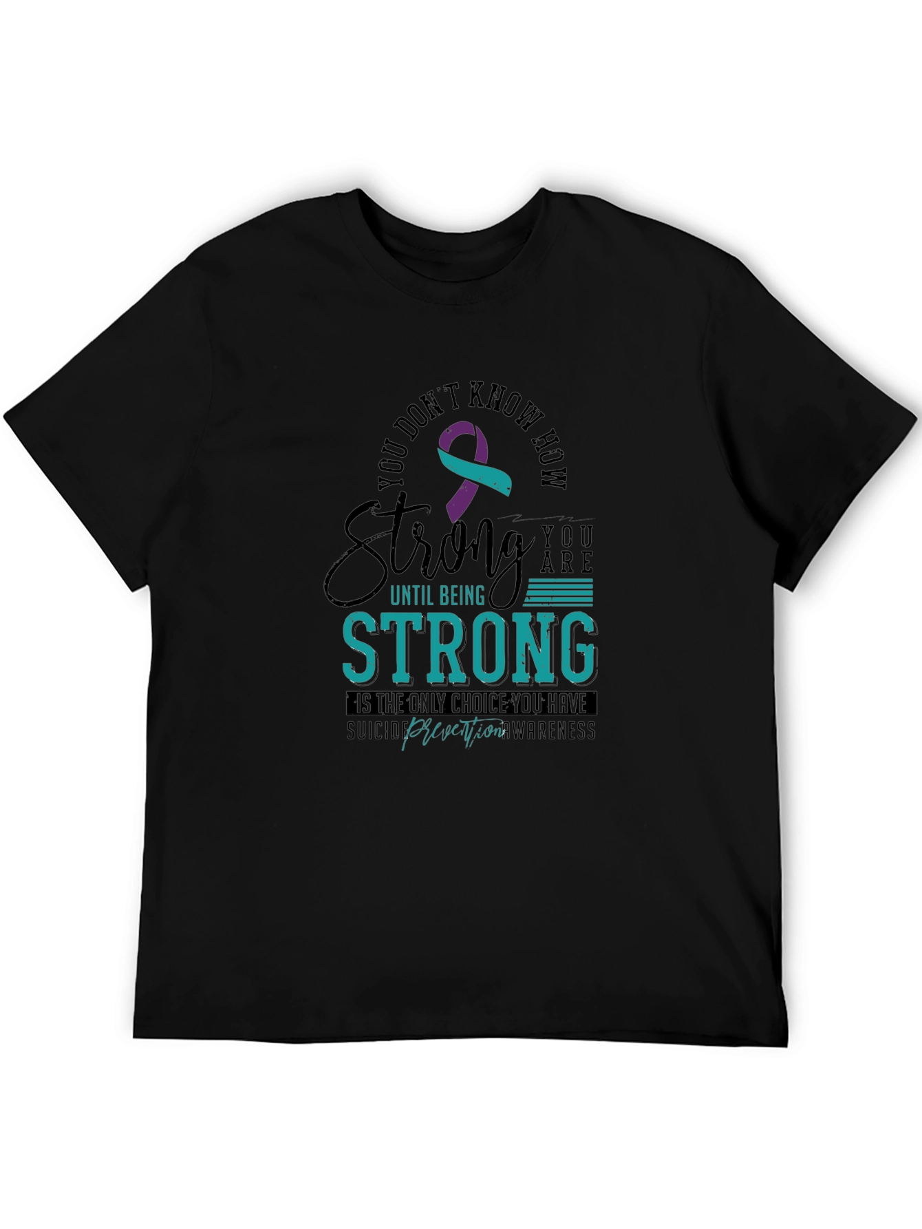 Strong Suicide Prevention Awareness Black T-Shirt