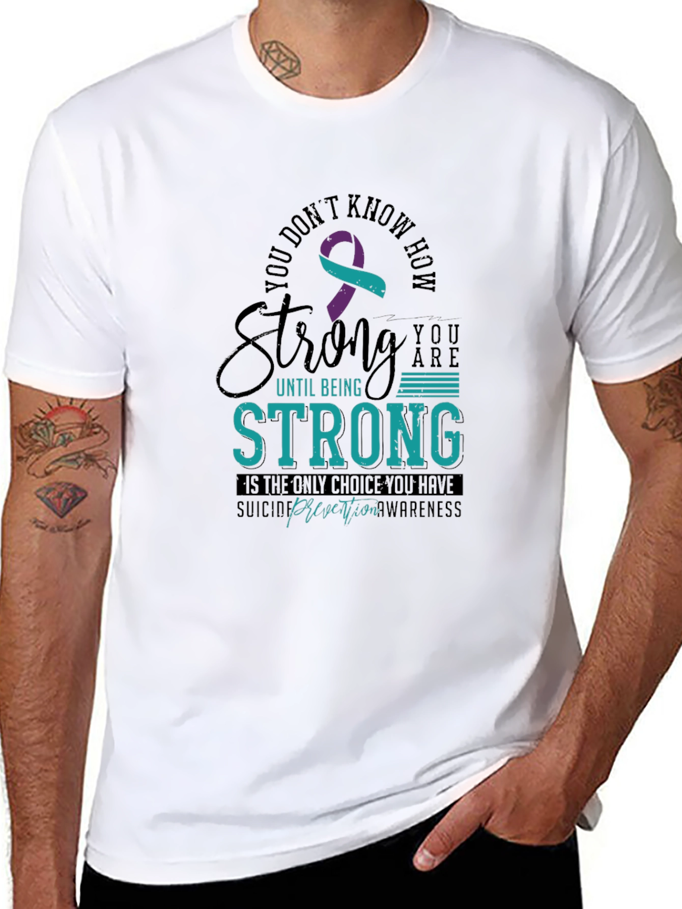 Strong Suicide Prevention Awareness Black T-Shirt