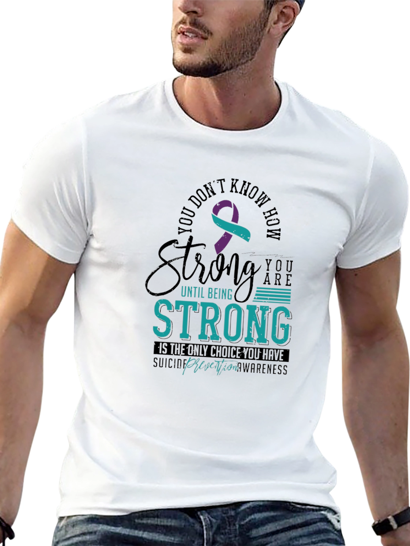 Strong Suicide Prevention Awareness Black T-Shirt