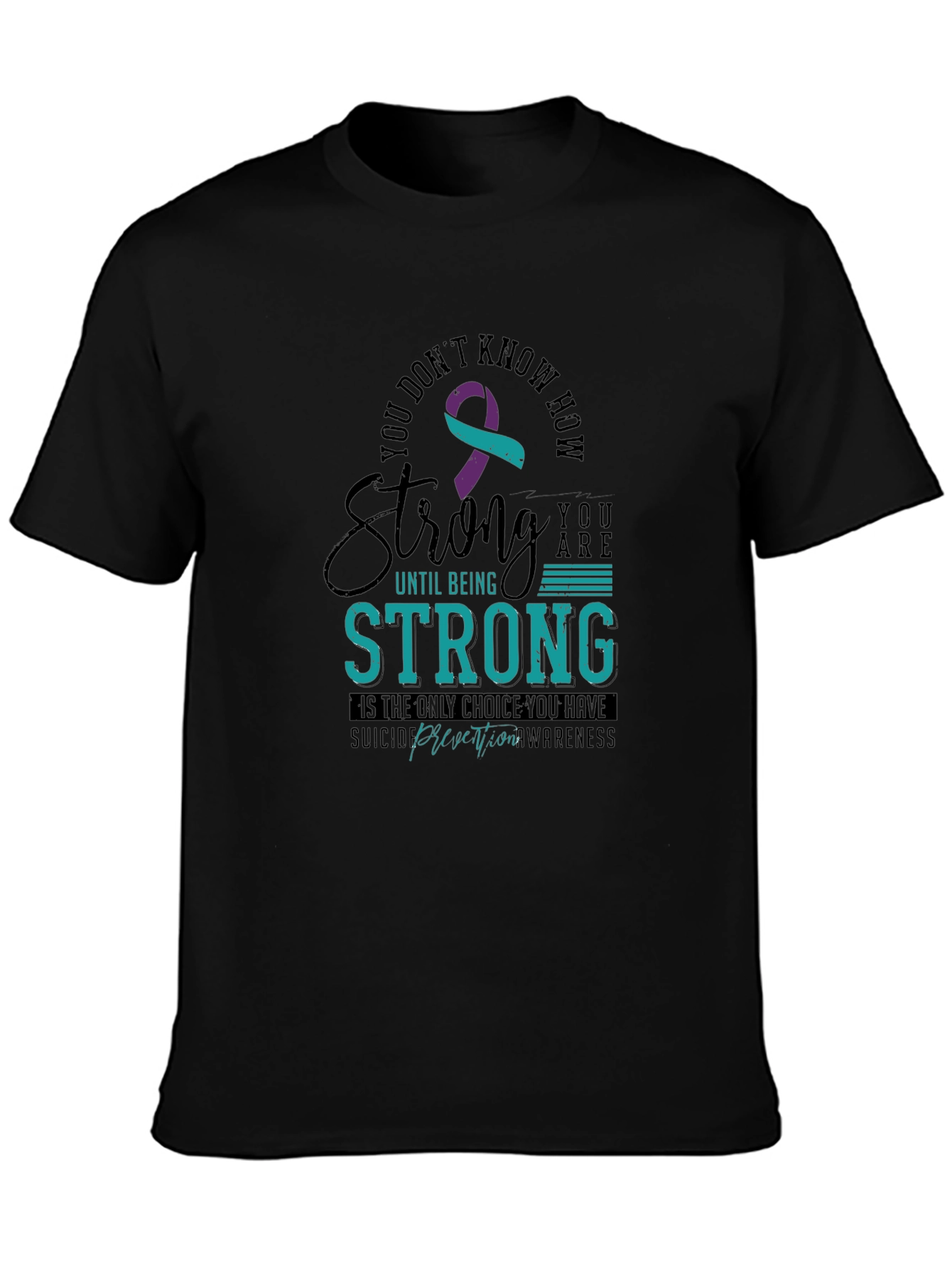 Strong Suicide Prevention Awareness Black T-Shirt