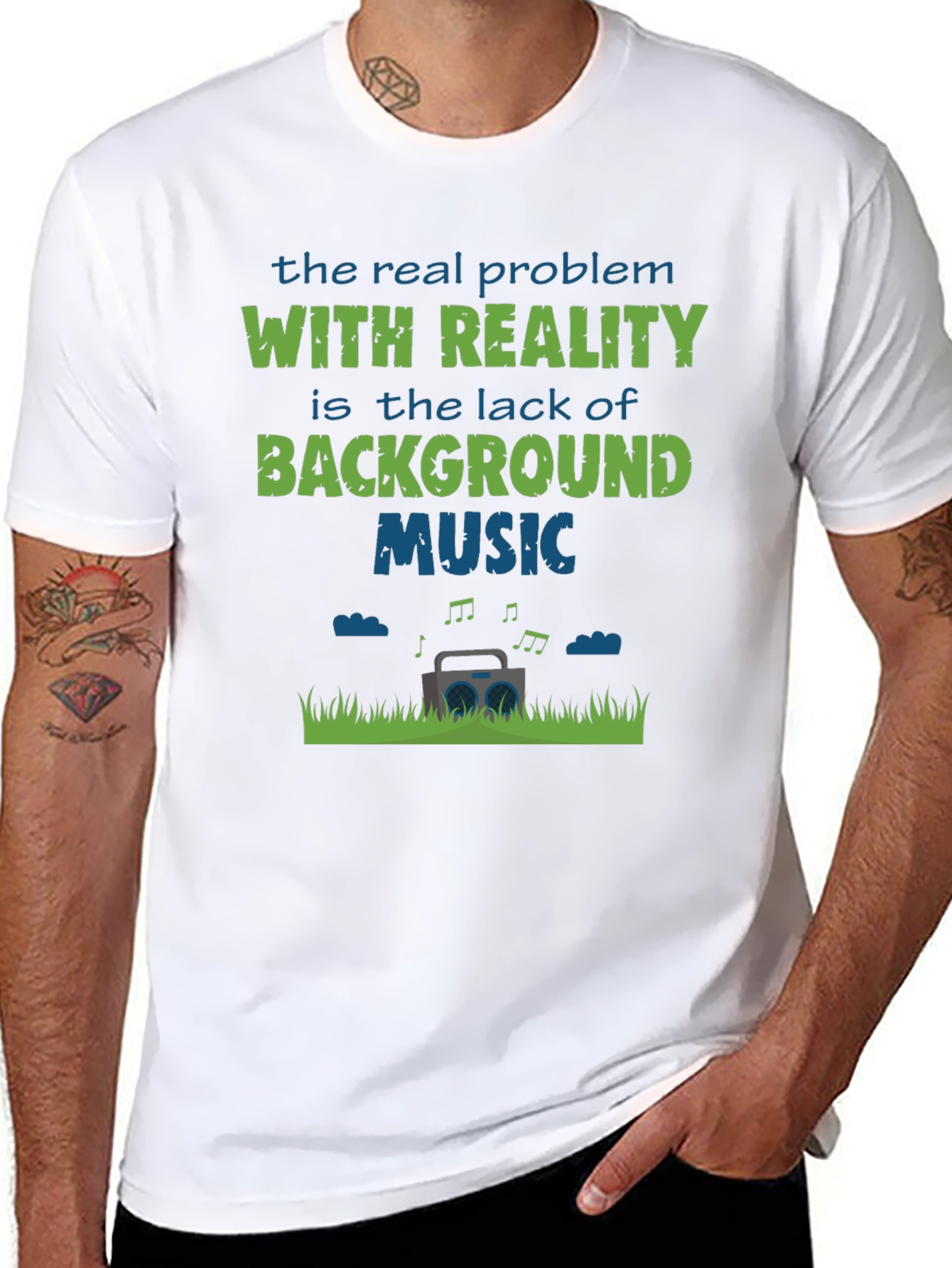 Funny Background Music Graphic T-Shirt