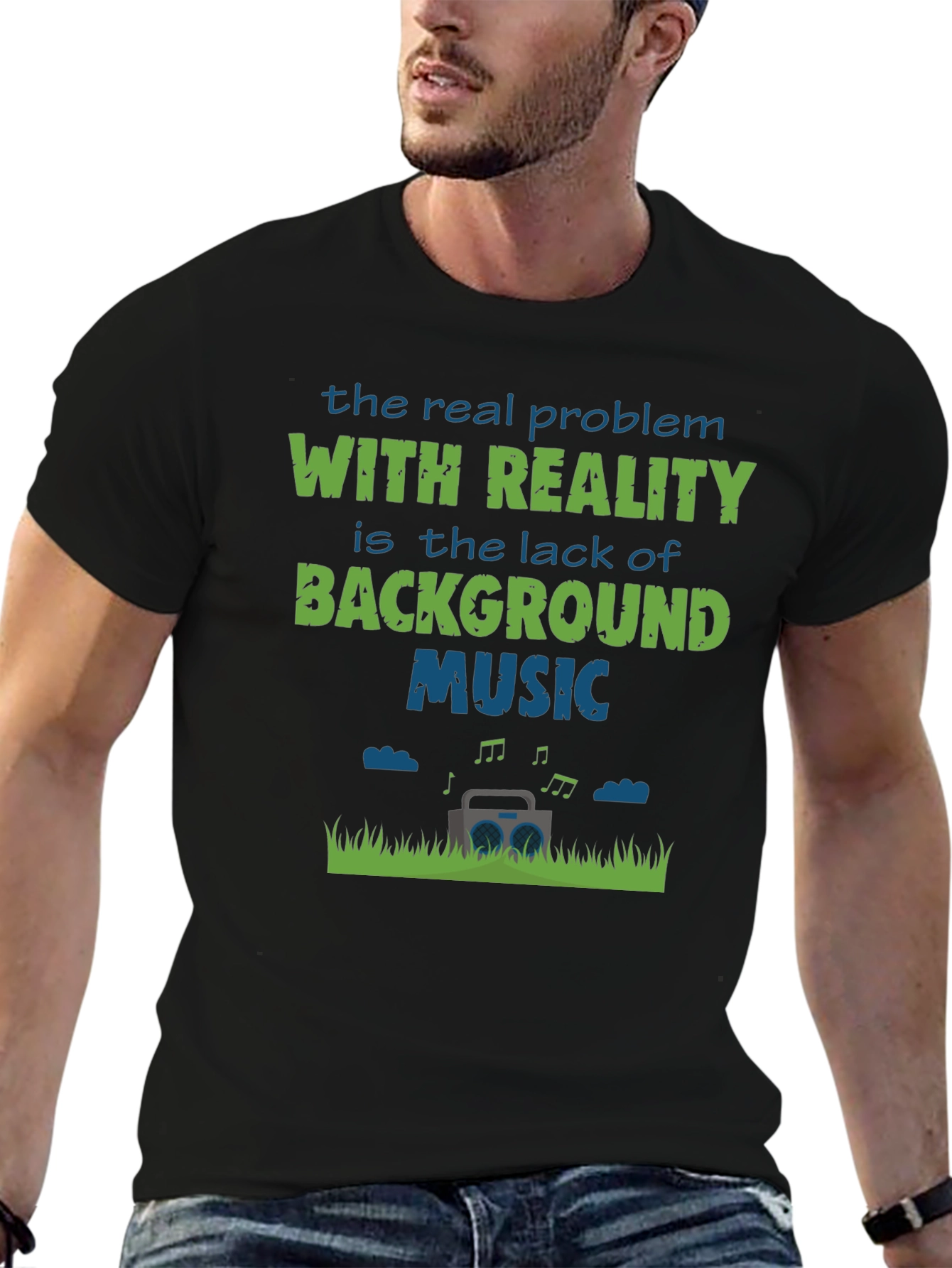 Funny Background Music Graphic T-Shirt