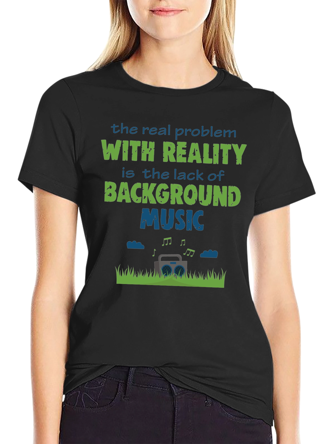 Funny Background Music Graphic T-Shirt