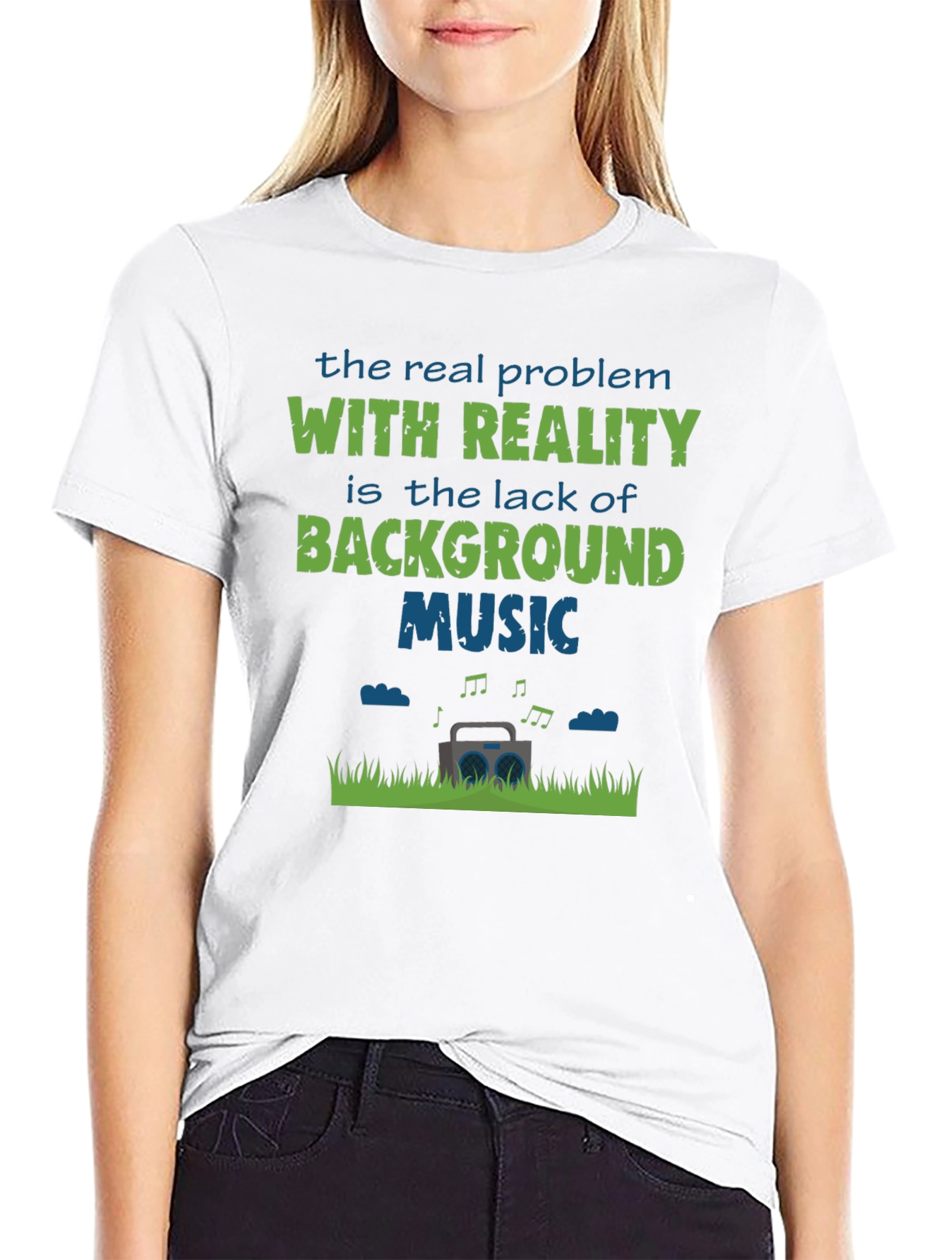 Funny Background Music Graphic T-Shirt