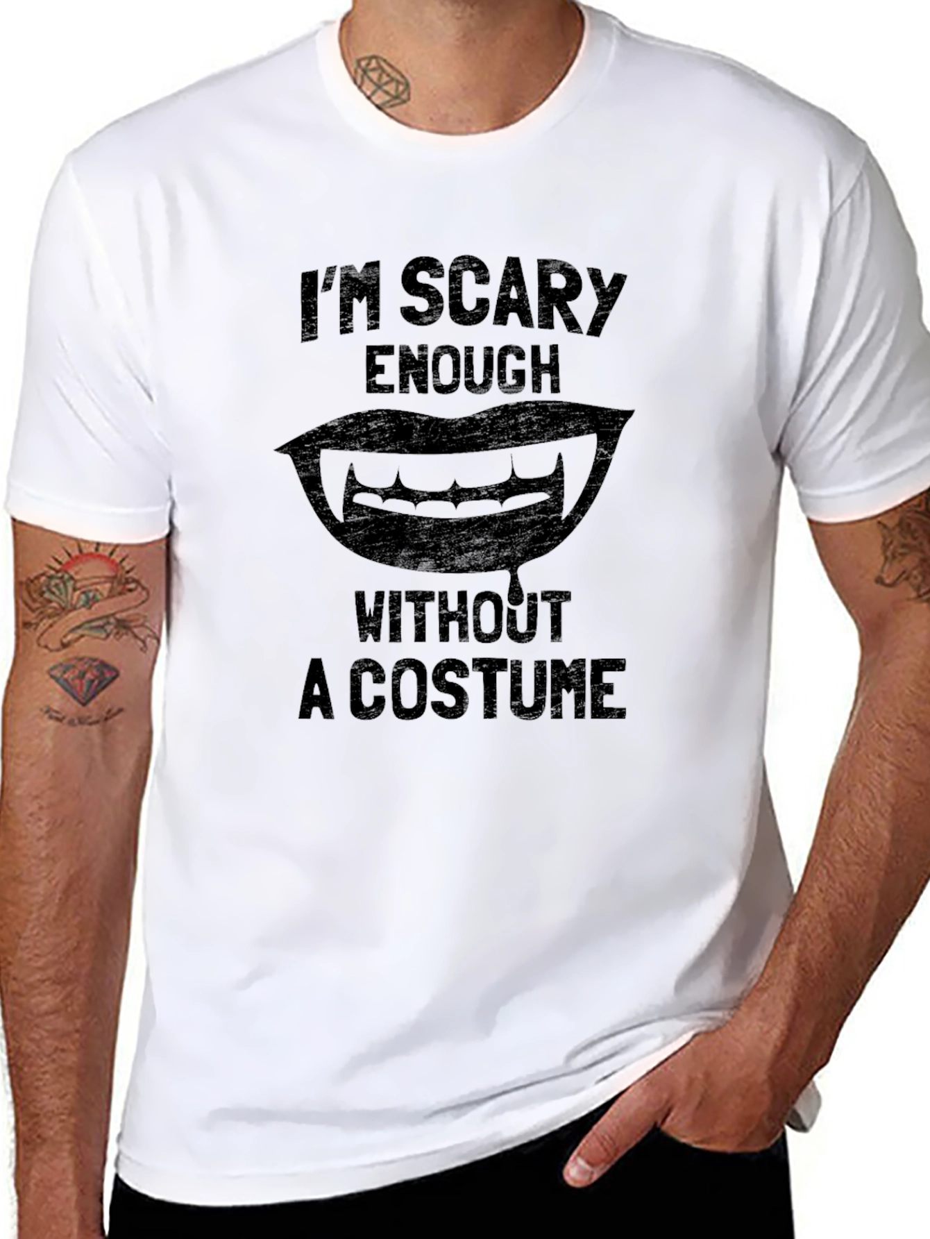 Scary Enough Vampire Graphic T-Shirt