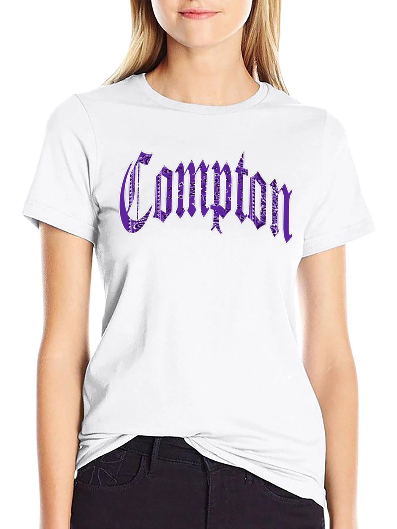 Compton Paisley Print T-Shirt - Black