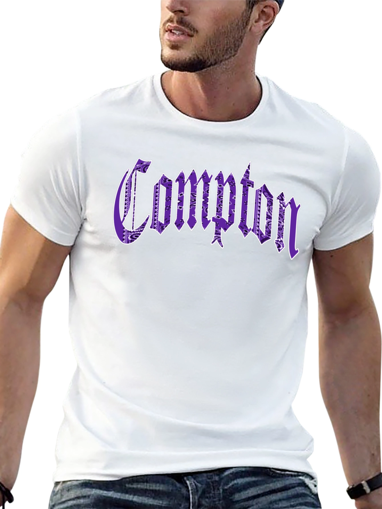 Compton Paisley Print T-Shirt - Black