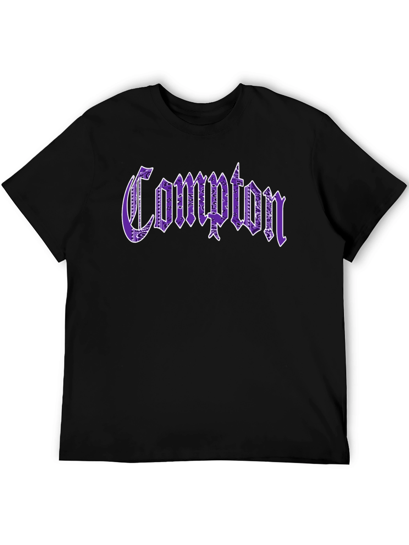 Compton Paisley Print T-Shirt - Black