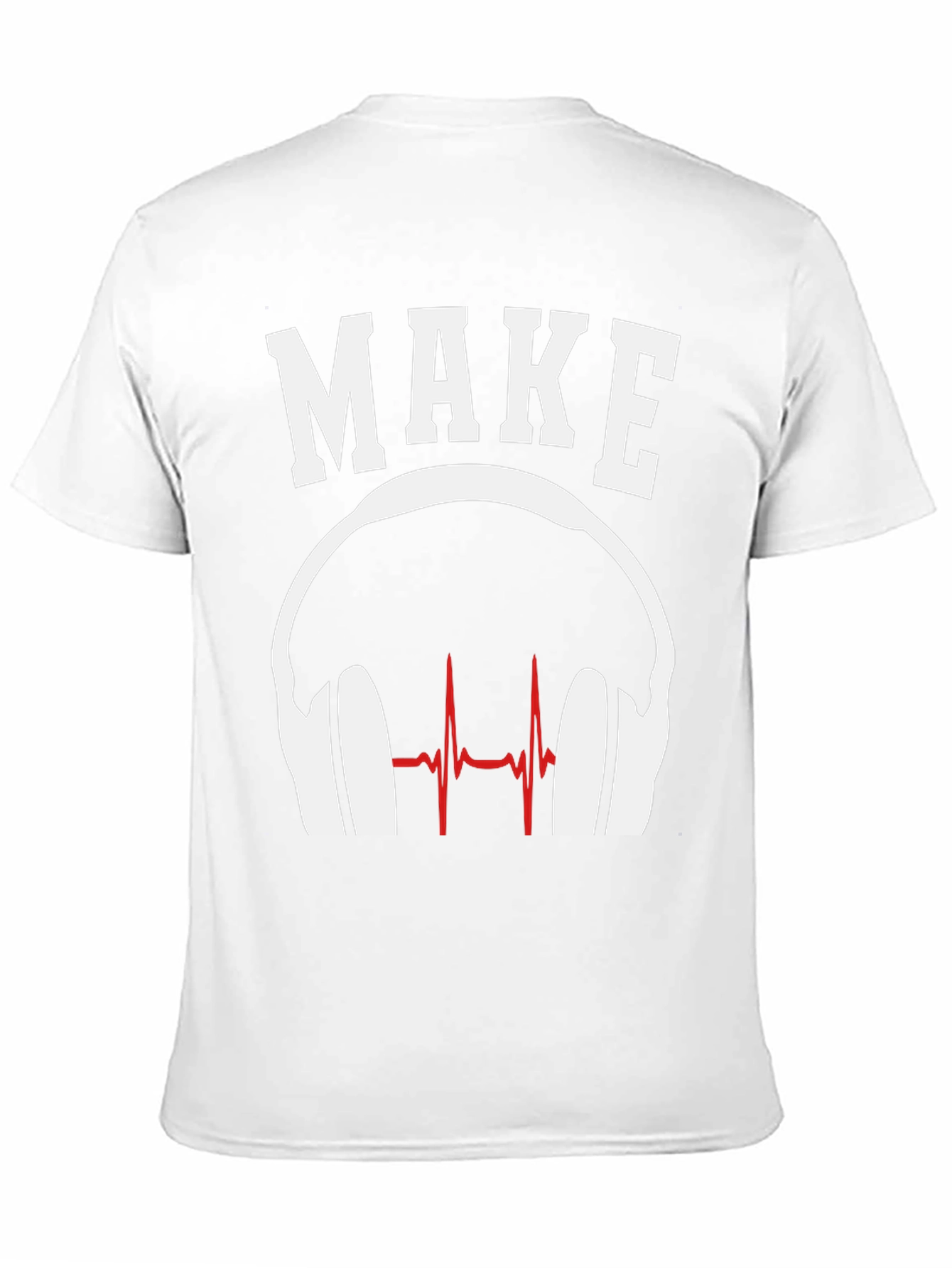 Make Music T-Shirt - DJ Headphones Heartbeat Design