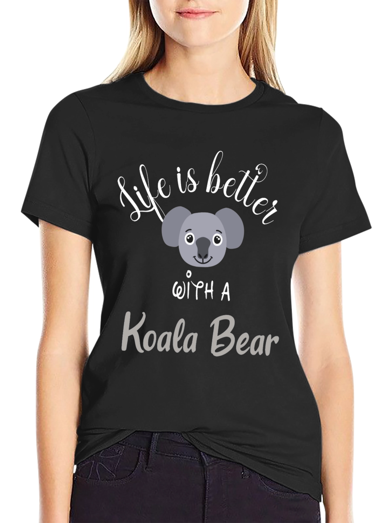Life is Better With A Koala Bear Black T-Shirt