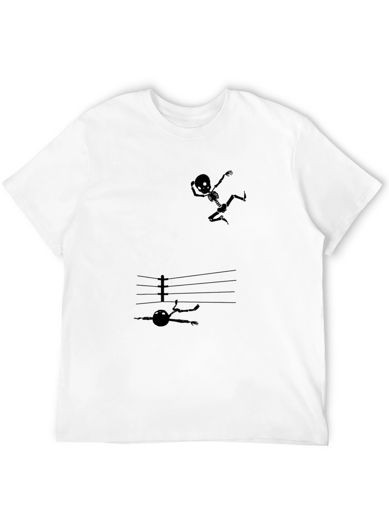 Skeleton Boxing Black Graphic Tee