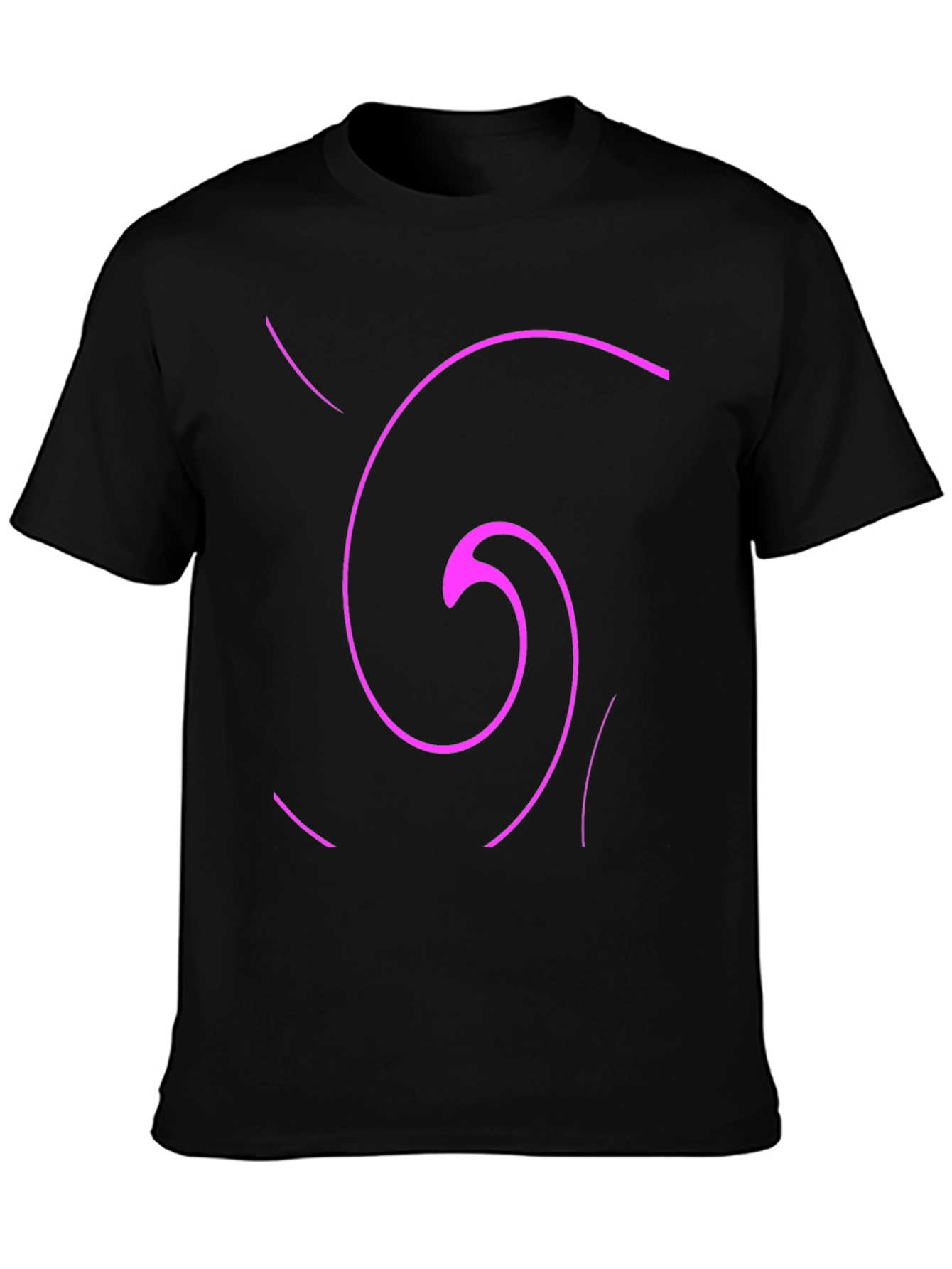 Abstract Swirl Graphic Tee - Casual Black T-Shirt