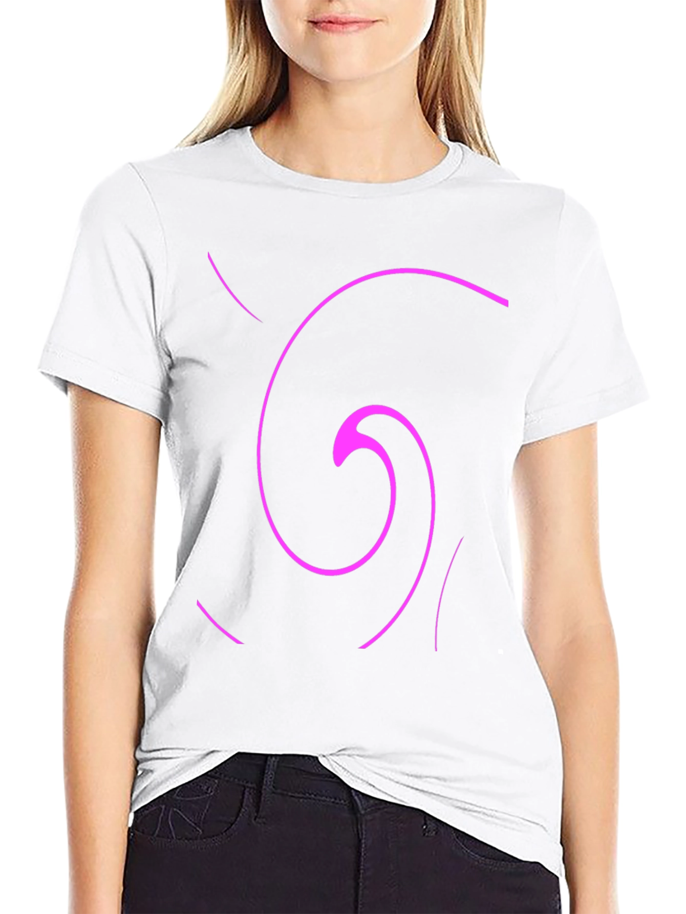 Abstract Swirl Graphic Tee - Casual Black T-Shirt