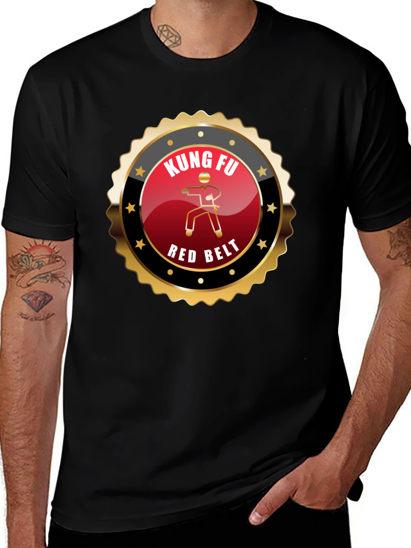 Kung Fu Red Belt T-Shirt - Martial Arts Design
