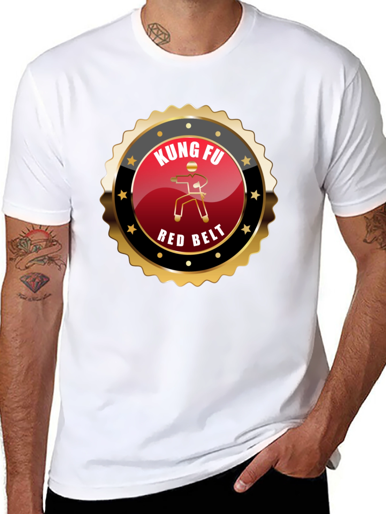 Kung Fu Red Belt T-Shirt - Martial Arts Design