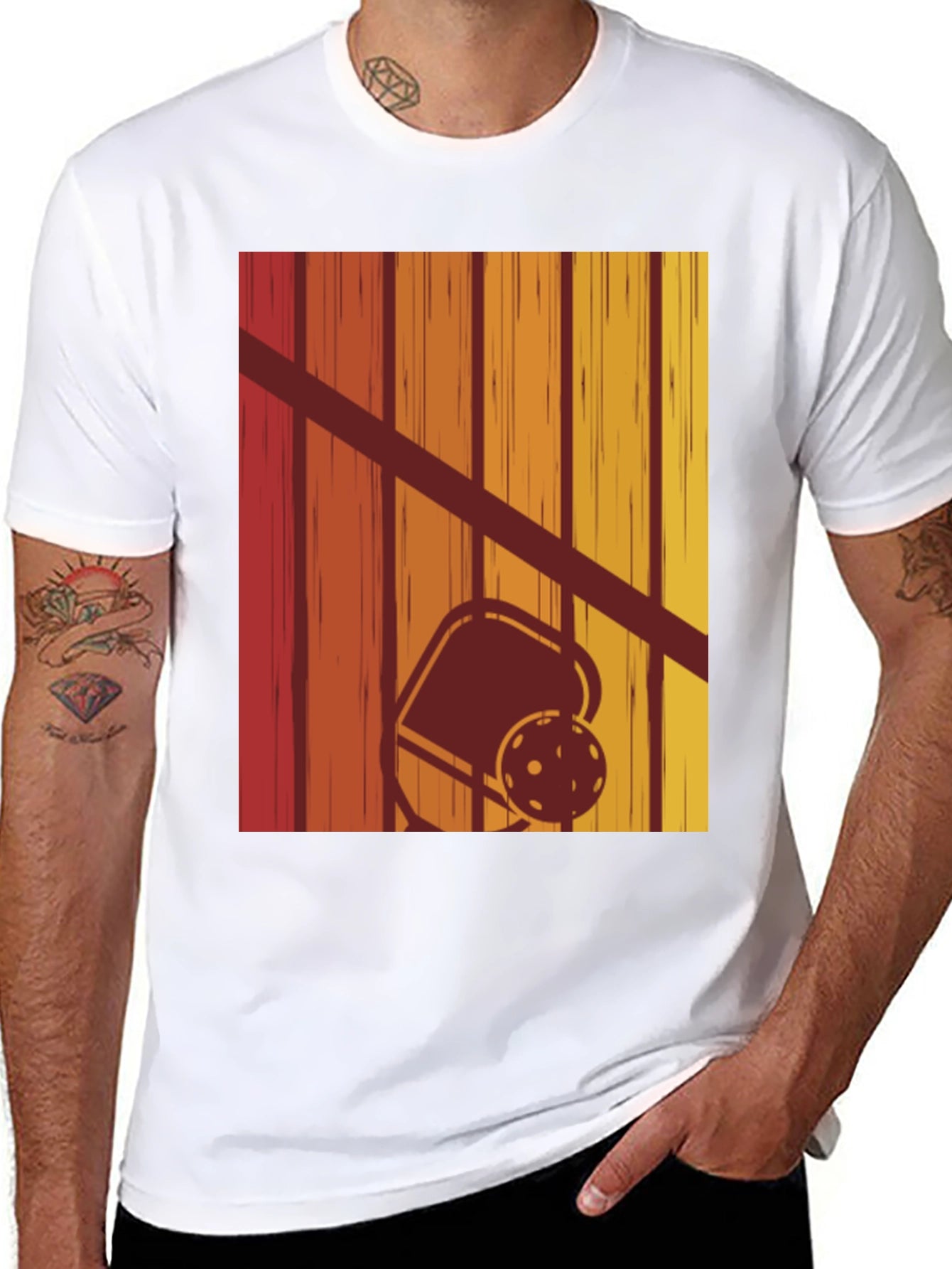 Retro Pickleball Sunset T-Shirt