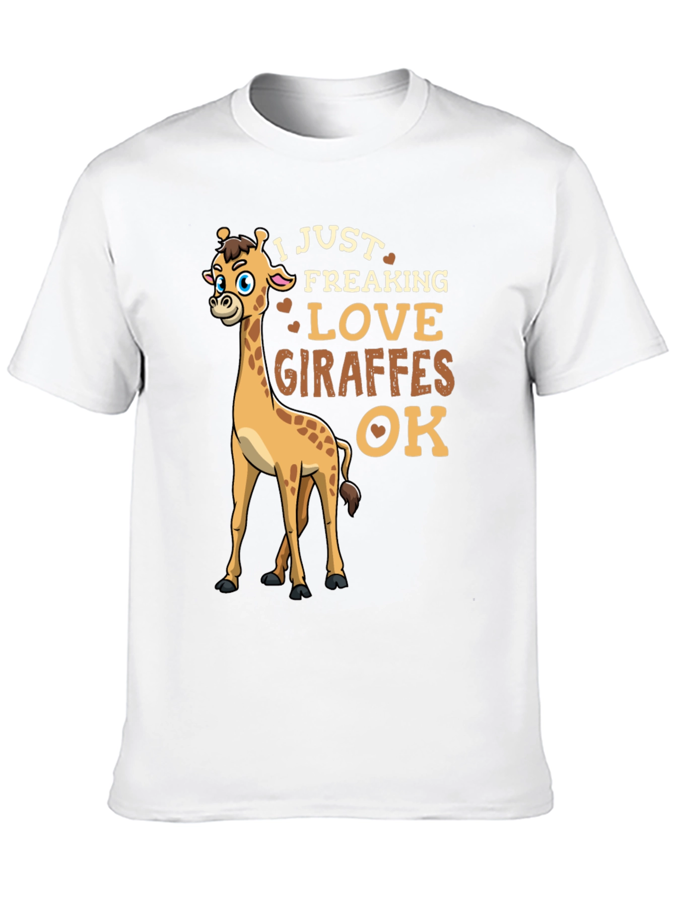I Love Giraffes Mens Black T-Shirt