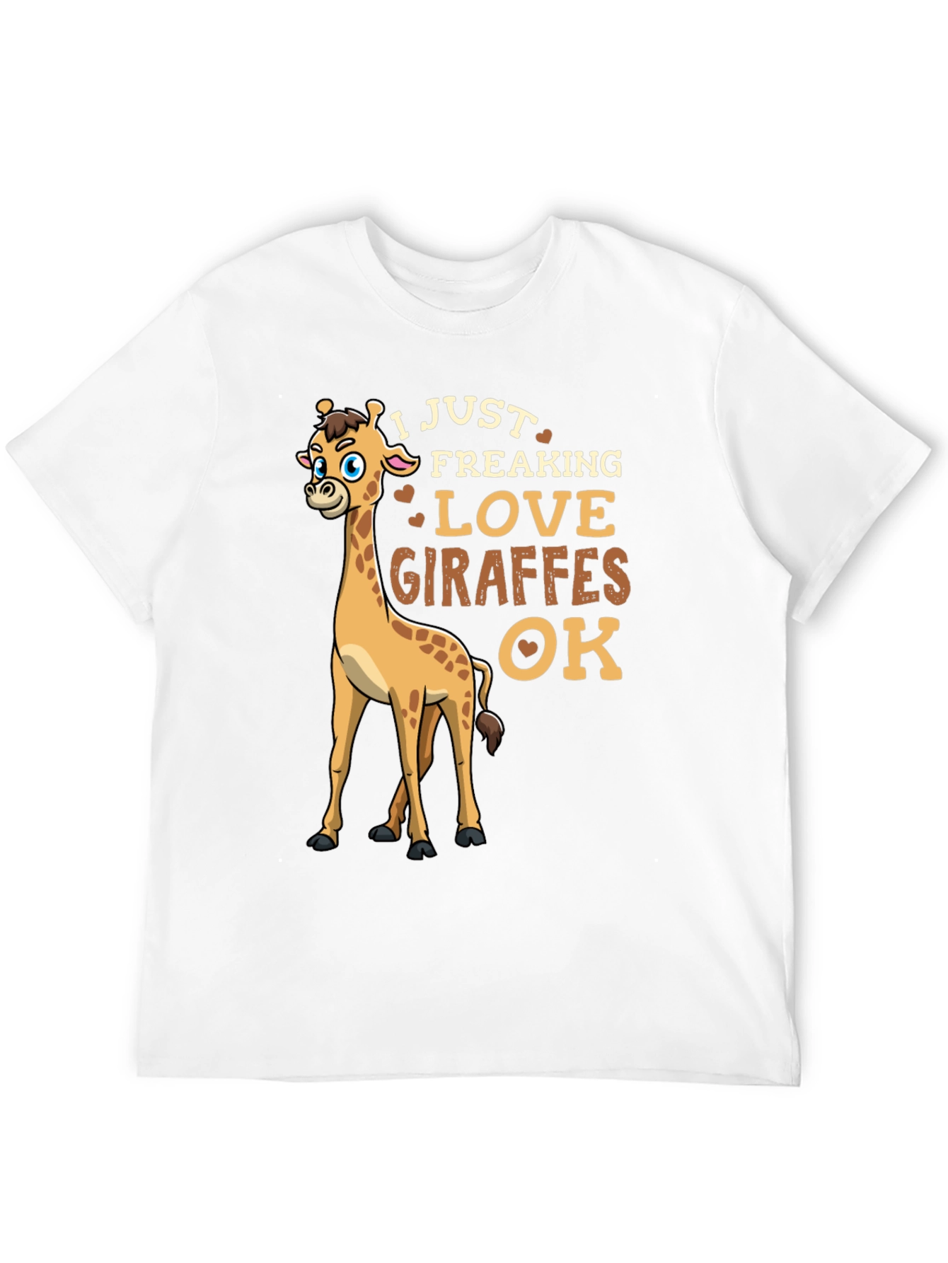I Love Giraffes Mens Black T-Shirt