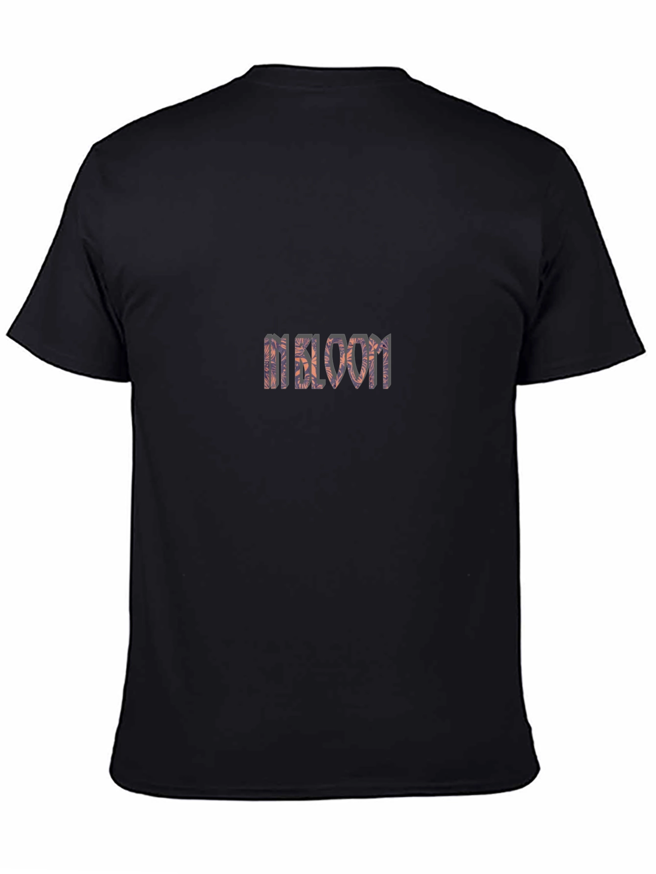 In Bloom Floral Letter Print Black T-Shirt