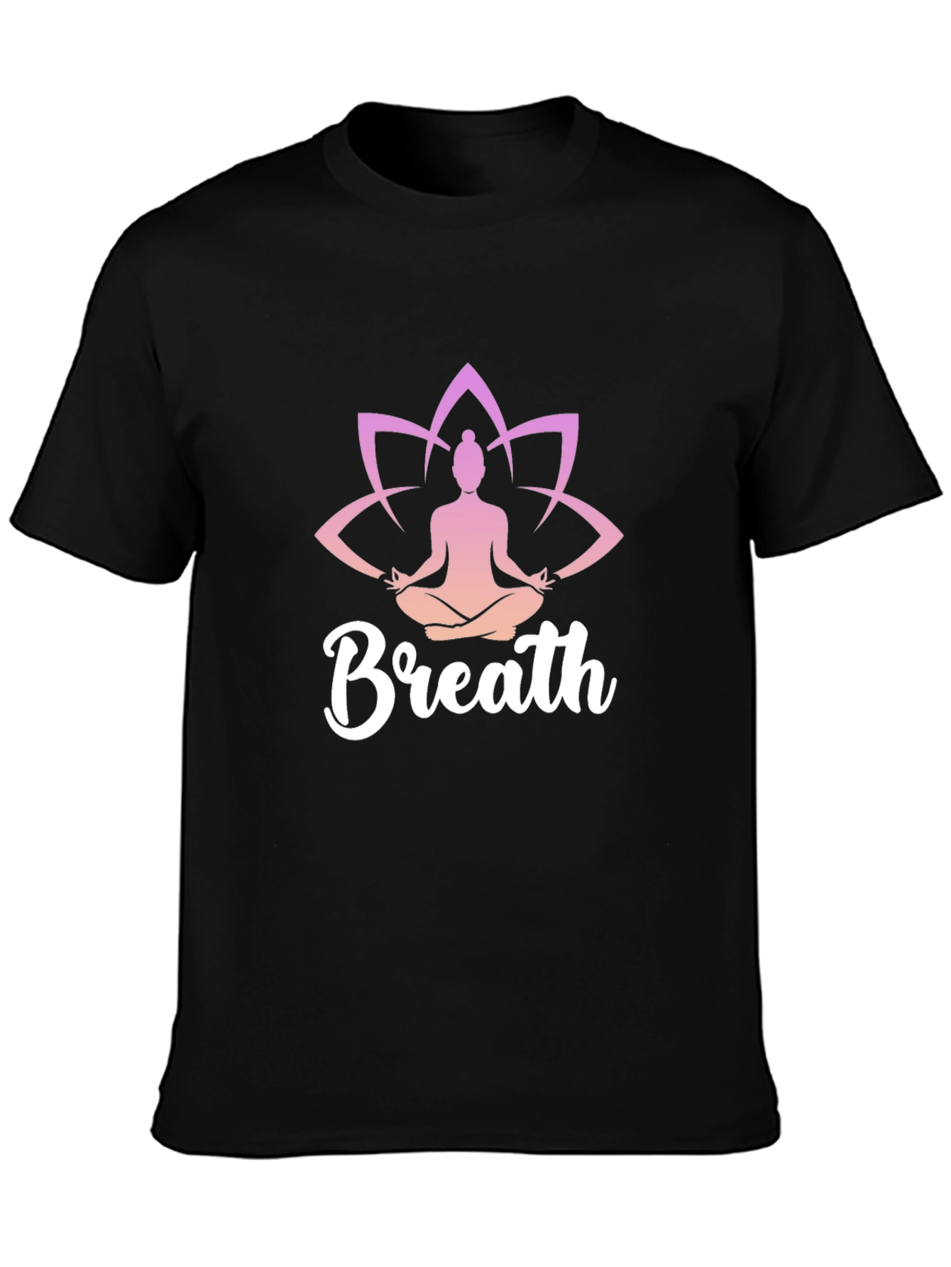 Breath Meditation T-Shirt - Yoga Lotus Design