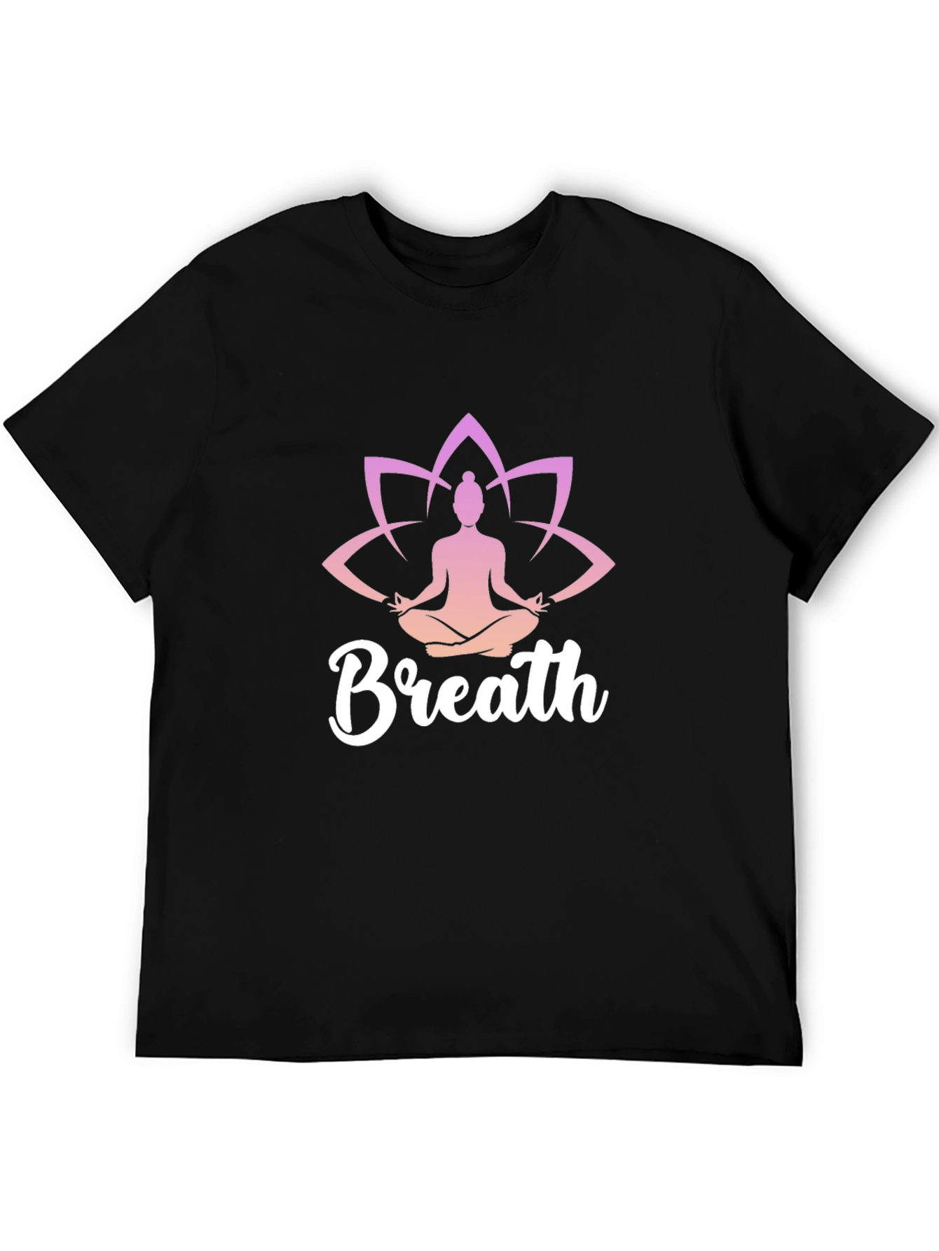 Breath Meditation T-Shirt - Yoga Lotus Design