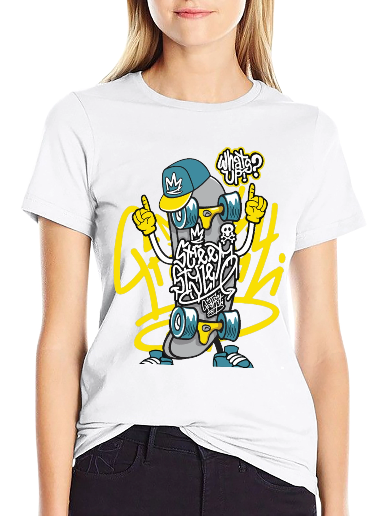 Street Style Skateboard Graphic Tee