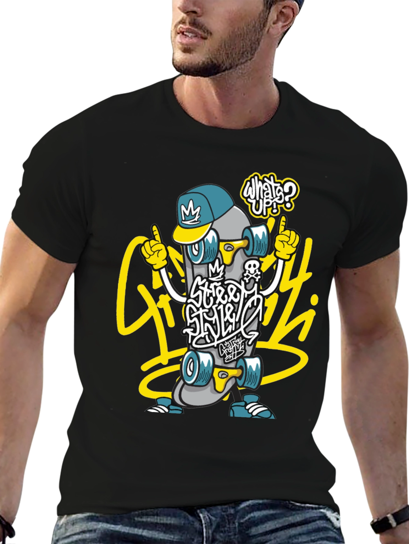 Street Style Skateboard Graphic Tee