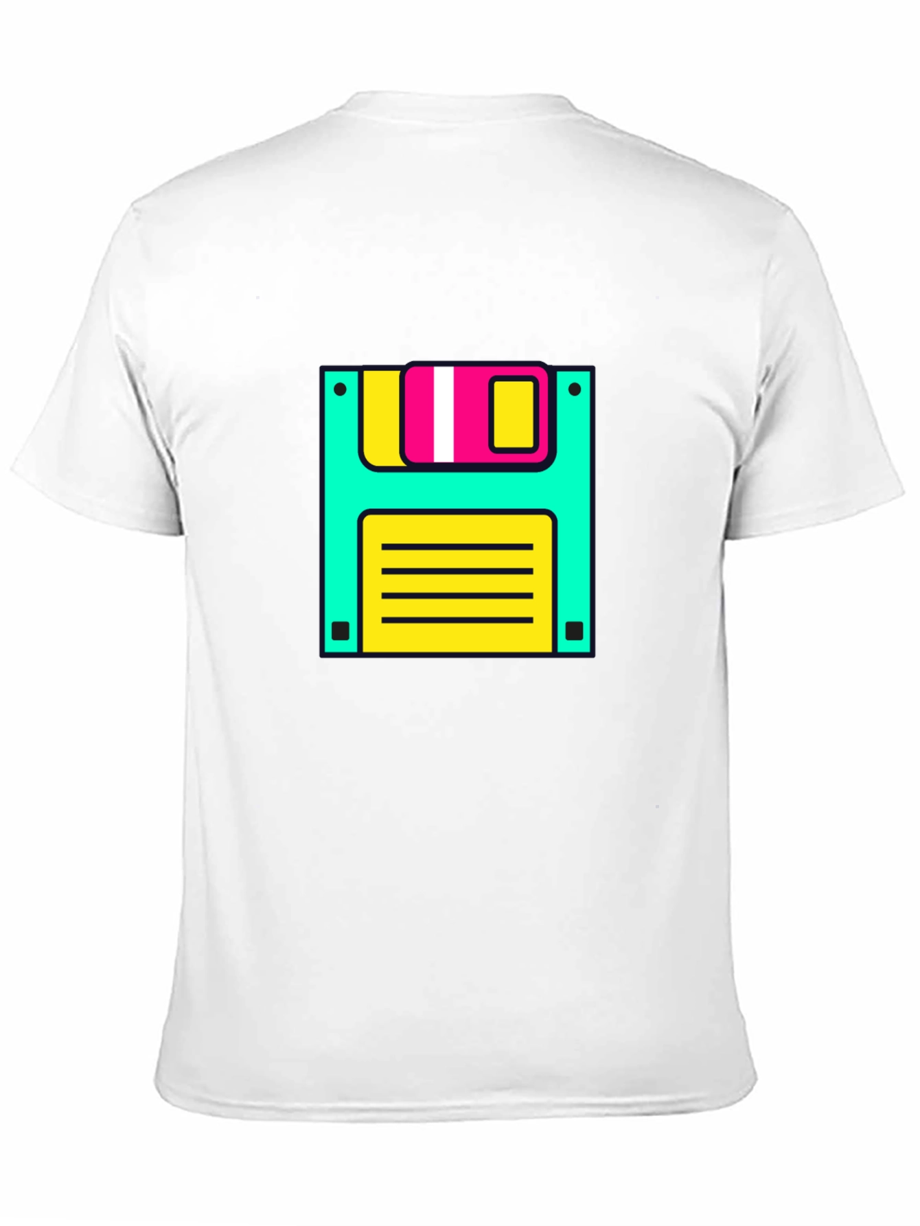 Retro Floppy Disk Graphic Tee - Black