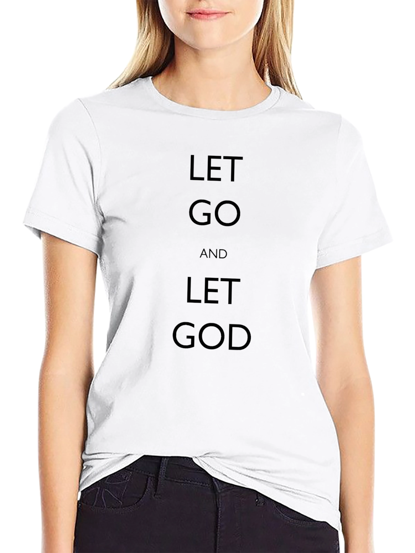 Let Go and Let God Black Graphic Tee