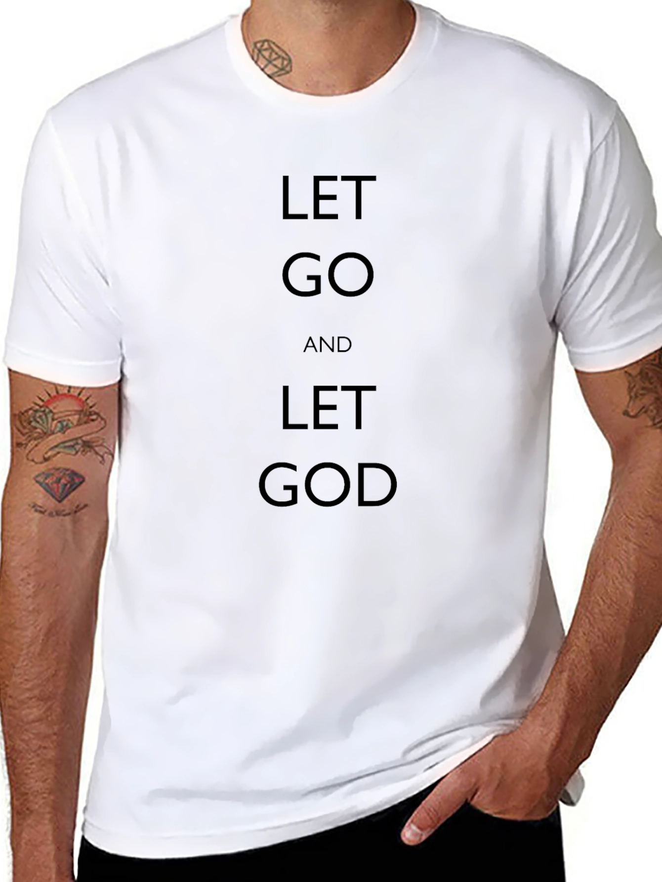 Let Go and Let God Black Graphic Tee
