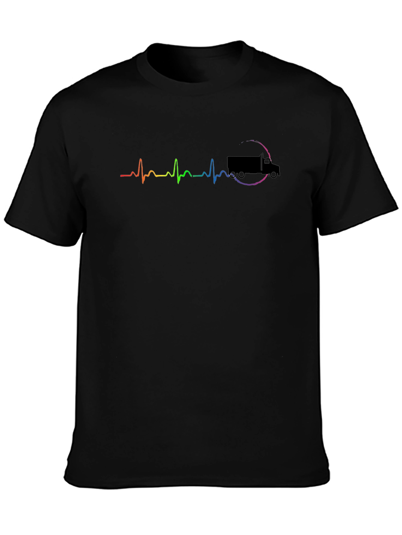 Trucker Heartbeat Black T-Shirt
